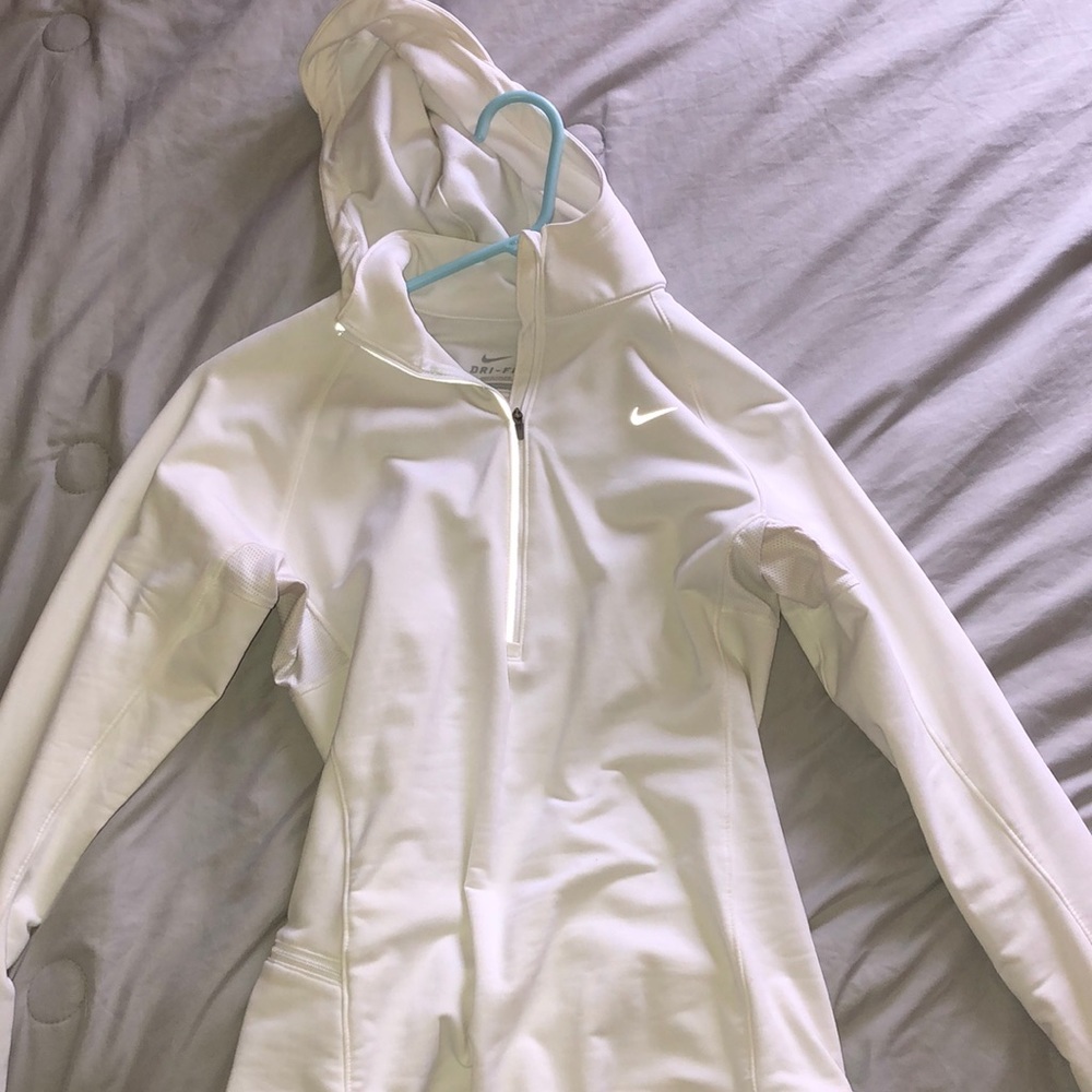 White Nike Dri-Fit hoodie
